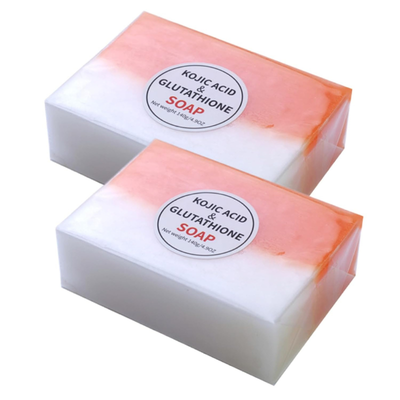 Glutathione Soap 2Pcs Skin Whitening Rich Foaming 140g Kojic Soap Natural Organic Multi-usage for Face Back Legs Body