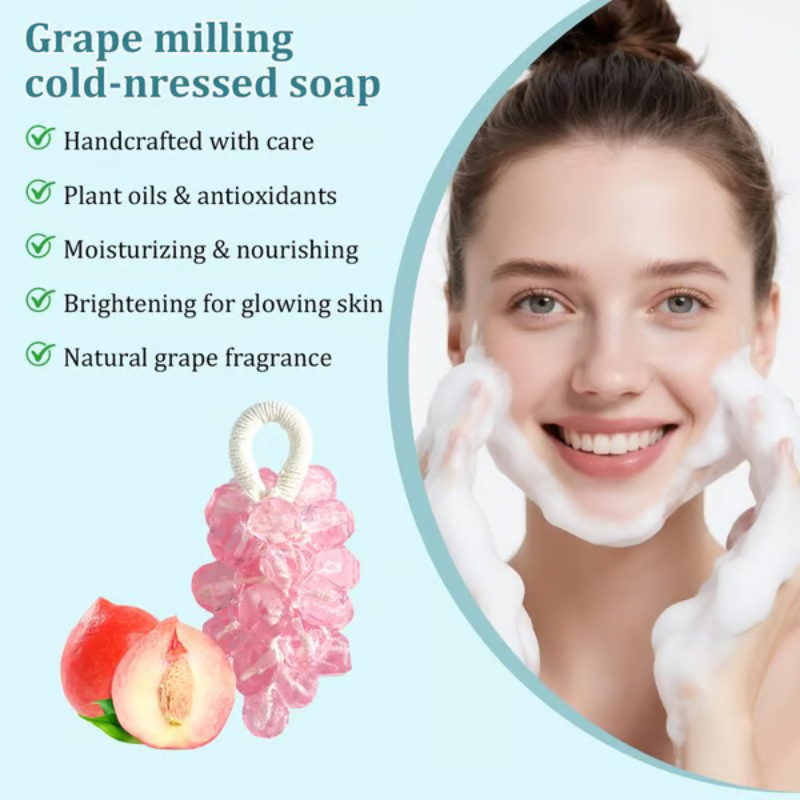 Personalized Original Handmade Crystal Grape Soap Gentle Cleansing Soap