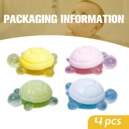 4Pcs Kids Soap, Little Turtle Shape Essential Oil Soap, Natural Ingredients Fragrance Cleansing Bath Cute Little Turtle Soaps for Washing Hands, Face ..
