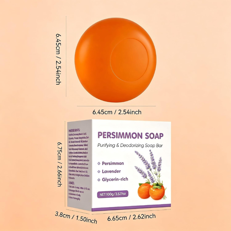 Persimmon Soap Bar, Lavender Scented Antioxidant Soap