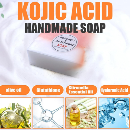 Glutathione Soap 2Pcs Skin Whitening Rich Foaming 140g Kojic Soap Natural Organic Multi-usage for Face Back Legs Body
