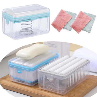 Multifunctional Soap Saver Box with Built-in Foamer & Drainage