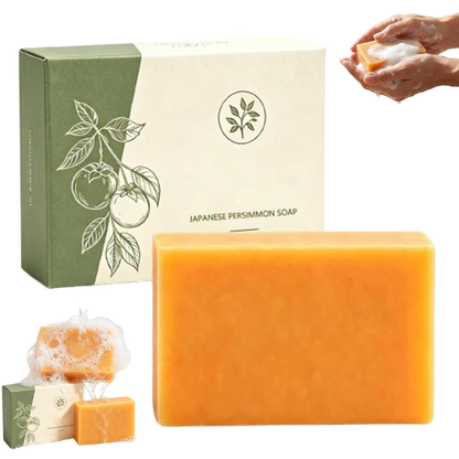 Persimmon Soap, Persimmon Soap, Natural Deodorizing Body Bar, Purifying Body Wash with Natural Persimmon(1PC, 3.53 Ounce)