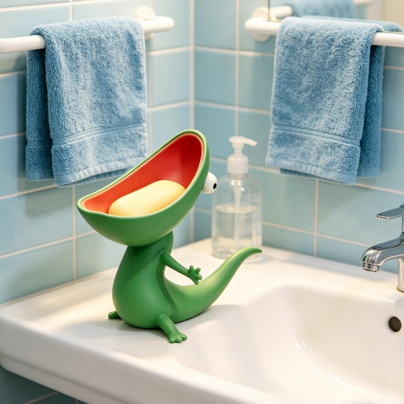 Cute Lizard Soap Holder Storage Shelf
