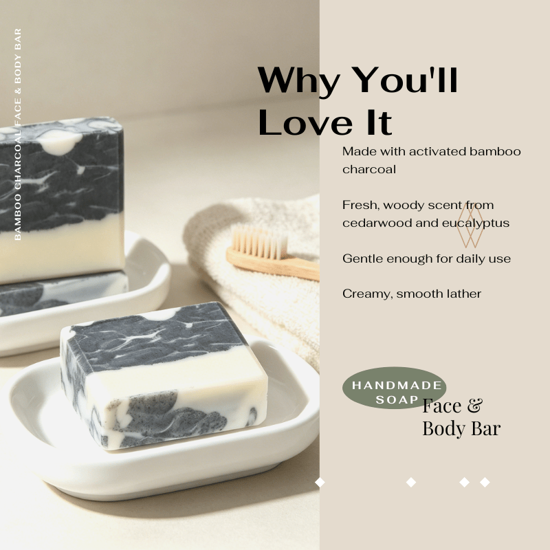 Bamboo Charcoal Face & Body Bar - Elsvart