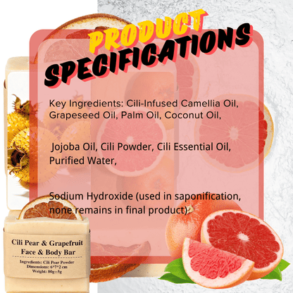Cili Pear & Grapefruit Face & Body Bar - Elsvart