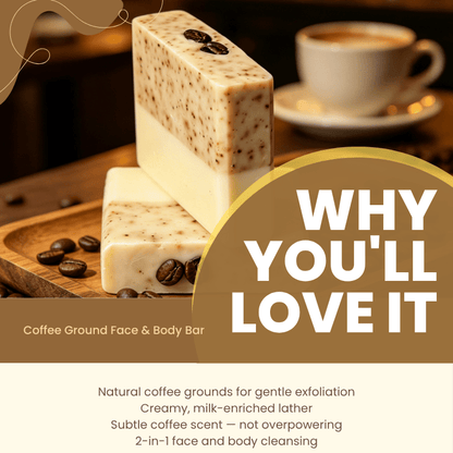 Coffee Ground Face & Body Bar - Elsvart