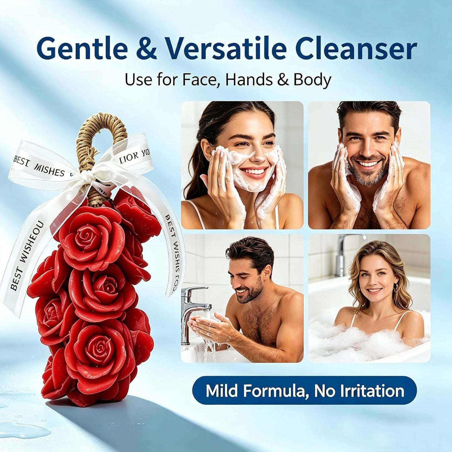 Rose Soap on Rope Cute Shaped Handwashing Grapes Soap Bar