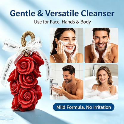 Rose Soap on Rope Cute Shaped Handwashing Grapes Soap Bar