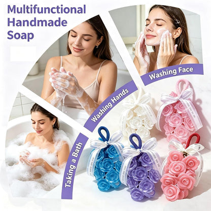 Rose Soap on Rope Cute Shaped Handwashing Grapes Soap Bar