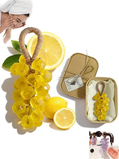 Hanging Grape Soap on a Rope Natural Grape Cluster Soap