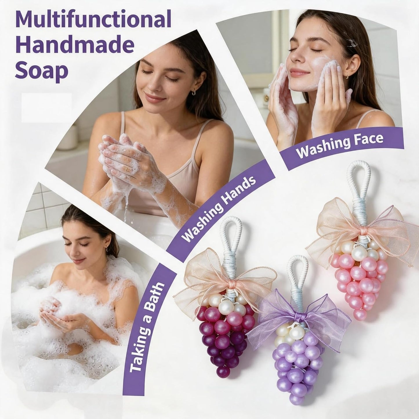 Novelty Hanging Grape Soap Shaped Handwashing