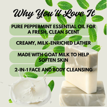 Peppermint & Goat Milk Face & Body Bar - Elsvart