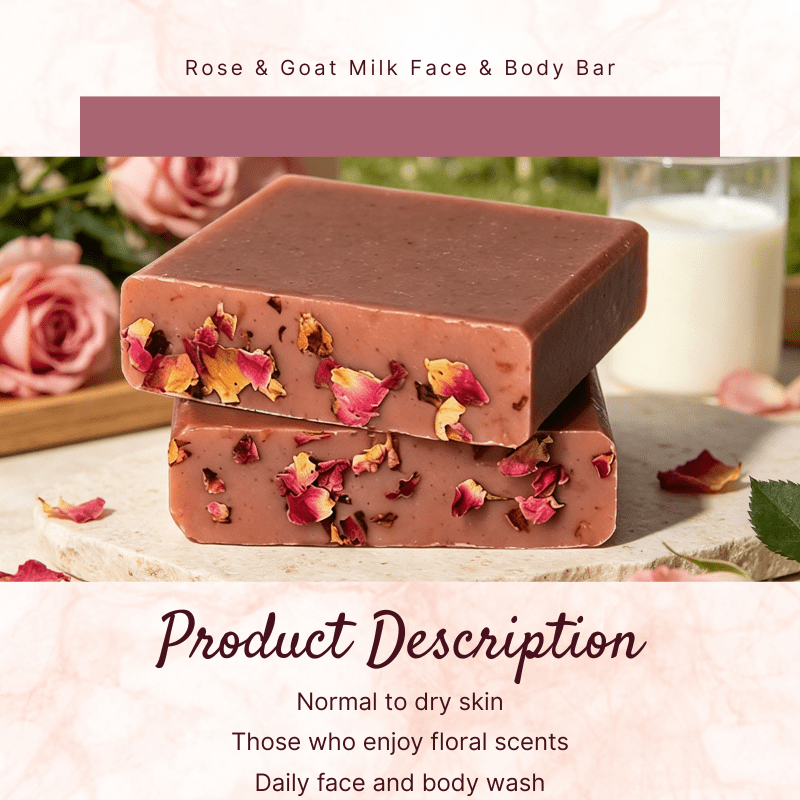 Rose & Goat Milk Face & Body Bar - Elsvart
