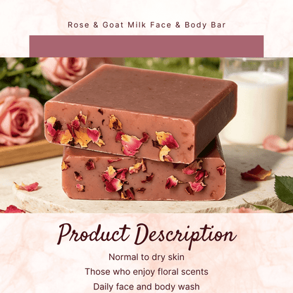 Rose & Goat Milk Face & Body Bar - Elsvart