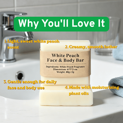 White Peach Face & Body Bar - Elsvart