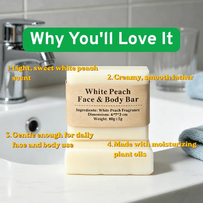 White Peach Face & Body Bar - Elsvart